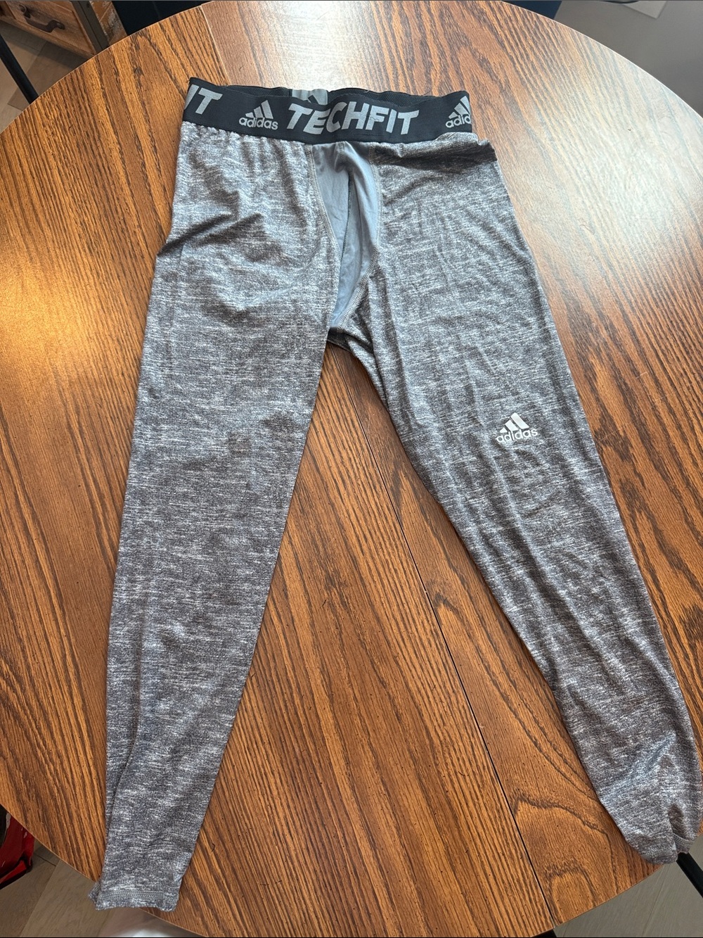 adidas Men’s Techfit Heather Gray Compression Leggings
